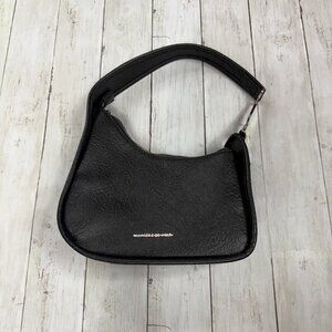 Manière De Voir Black Vegan Leather Textured Handbag